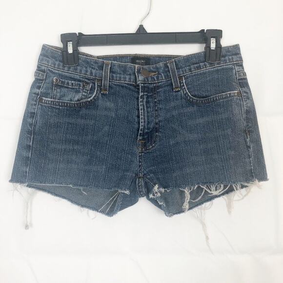 Mossimo Mid Rise Cut Off Jean Shorts Dark Wash Size 6 - Picture 1 of 11